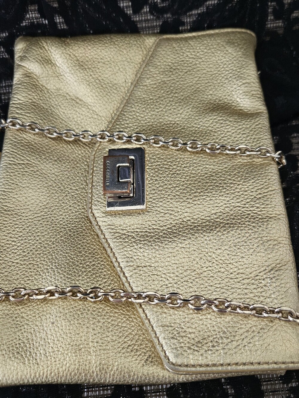 Coccinelle Gold Handbag, Coccinelle Envelope Bag, Vintage Coccinelle Crossbody